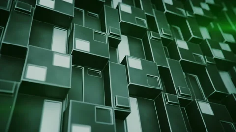 Futuristic technology structure 3D render seamless loop animation Stock Footage 97818532