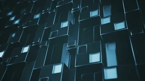 Futuristic technology structure 3D render seamless loop animation Stock Footage 107891640