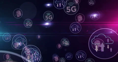 Futuristic technology symbols loop 스톡 동영상 134575731