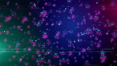 Futuristic technology symbols seamless loop background 스톡 동영상 131112873