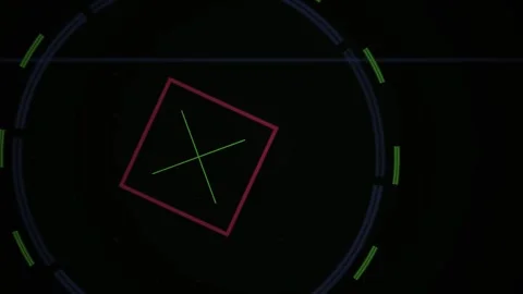 Futuristic Technology Targeting System Hud Interface Motion Graphic Stock Footage 343699108