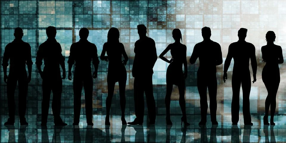 Futuristic Technology Team Illustrazione stock