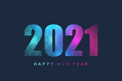 Futuristic technology template text design Christmas and Happy new year 2021 Stock Illustration