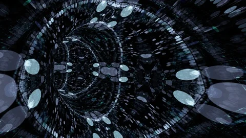 A Futuristic Technology Tunnel of Grids and Circles Stock Footage 89304985