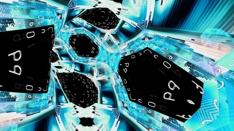 Futuristic Technology Tunnel of Streaming Data Stock Footage 86901190