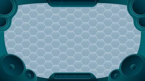Futuristic technology vector frame design with sound system and soundwave Stock Illustration