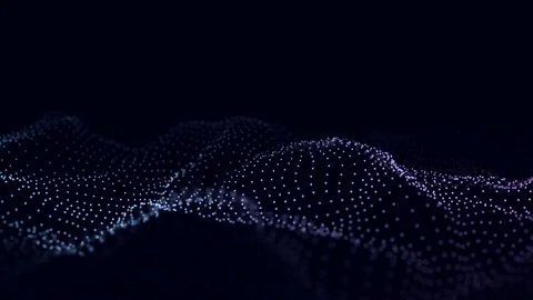 Futuristic technology wave. Abstract wave with moving particles on a background. 動画素材 166171093