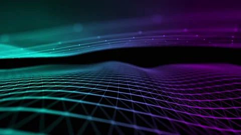 Futuristic technology wave. Abstract wave with moving particles. Stock Footage 207742311