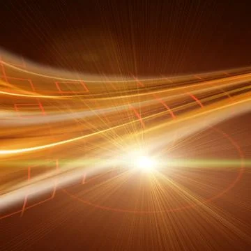 Futuristic technology wave background design with lights Stock Illustration