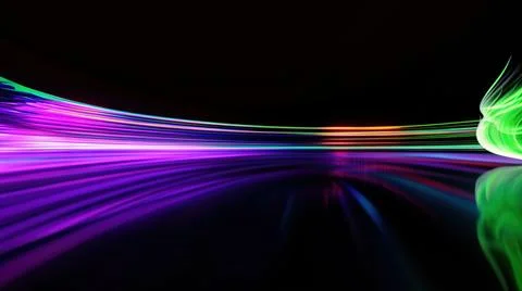 Futuristic technology wave background design with lights and bokeh Stock Illustration