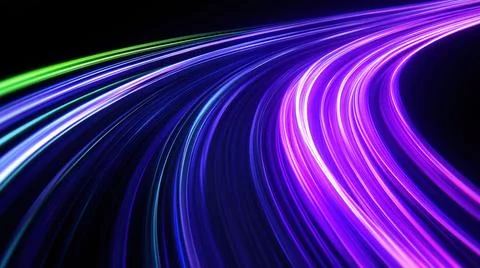 Futuristic technology wave background design with lights and bokeh Stock Illustration