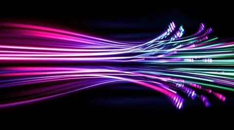 Futuristic technology wave background design with lights and bokeh Stock Illustration