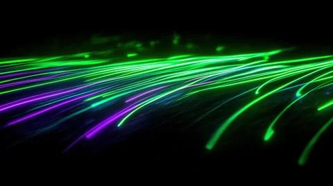 Futuristic technology wave background design with lights and bokeh Stock Illustration