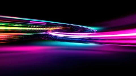 Futuristic technology wave background design with lights and bokeh Stock Illustration