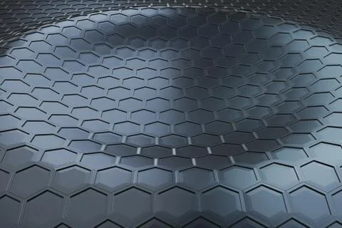 Futuristic Technology Wave Hexagon Pattern Modern Background 3d rendering Stock Illustration