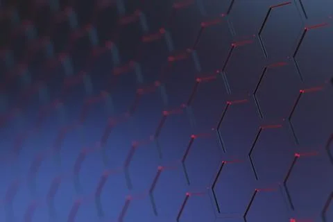 Futuristic Technology Wave Hexagon Pattern Modern Background 3d rendering Stock Illustration