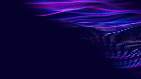 Futuristic technology wave motion with shallow DOF. Digital cyberspace concept Stock Footage 303596310