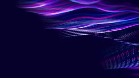 Futuristic technology wave motion with shallow DOF. Digital cyberspace concept Stock Footage 303648578