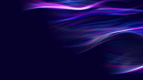 Futuristic technology wave motion with shallow DOF. Digital cyberspace concept Stock Footage 304244301