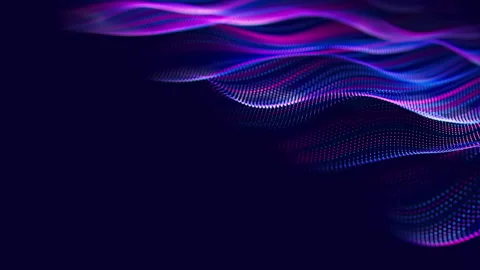 Futuristic technology wave motion with shallow DOF. Digital cyberspace concept Stock Footage 304734473