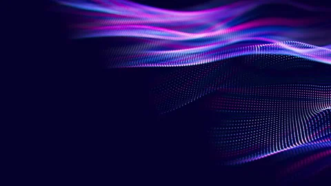 Futuristic technology wave motion with shallow DOF. Digital cyberspace concept Stock Footage 305167787