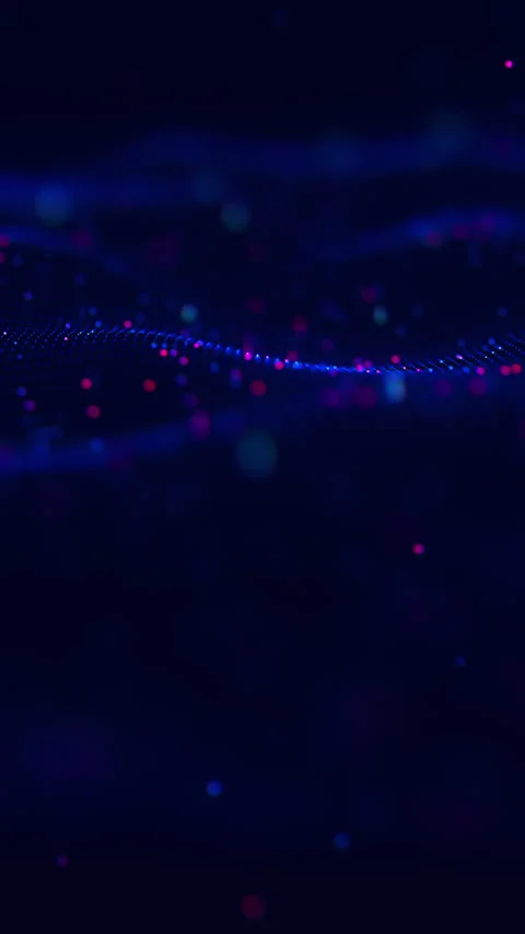 Futuristic technology wave with neon line patterns and cloud data points Stock Footage 347318318
