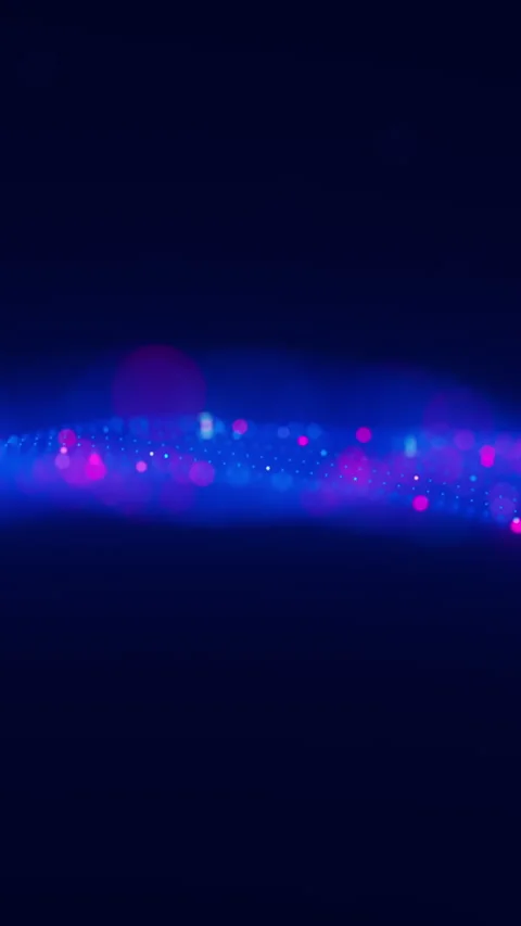 Futuristic technology wave with neon line patterns and cloud data points Stock Footage 348283096