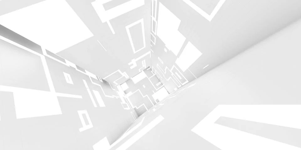 Futuristic technology white background 3d rendering illustration Stock Illustration