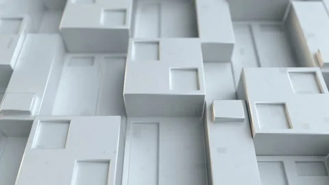 Futuristic technology white structure 3D render seamless loop animation Stock Footage 94827864