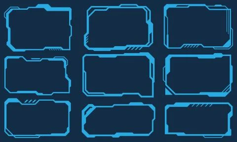 Futuristic Techology Set Frames, Square Virtual Display イラスト素材