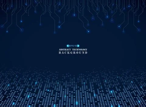 Futuristic techonology of blue square electronics pattern background. Stockillustratie