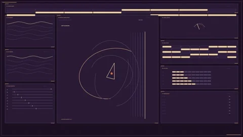 Futuristic Telemetry Data HUD Seamless Loop Stock Footage 342197156