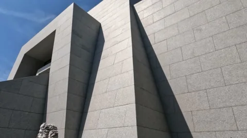Futuristic Temple Poseidon Statue Marble Wall 库存影片 221716333