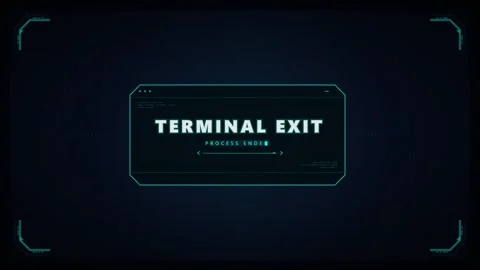 Futuristic terminal exit hud interface with digital system process ending a.. Stock Footage 337561527