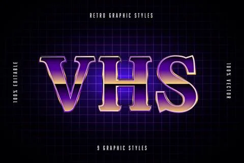 Futuristic Text Effect Set Stock Illustration