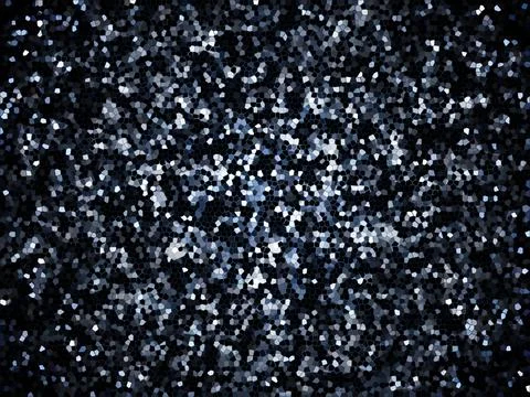 Futuristic texture made of particles (blue white grey) on black background Stock Illustration