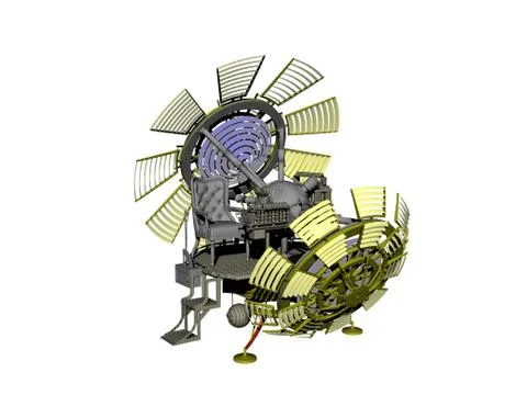 Futuristic time machine travels through space and time Stock Illustration