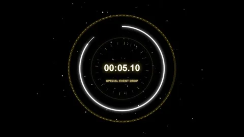 Futuristic timer animation with gold circular graphics. Stock-Footage 344038605