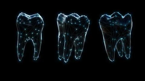 Futuristic Tooth Structure 3D Digital Dental Visualization 스톡 일러스트