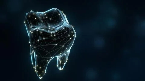 Futuristic Tooth Structure 3D Digital Dental Visualization 스톡 일러스트