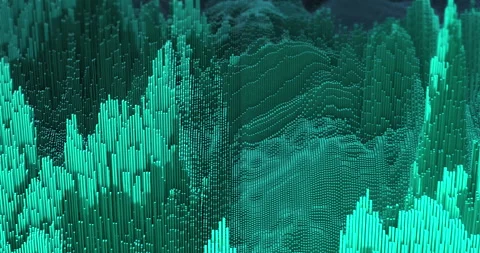 Futuristic topographic surface made of voxel elements. Stock Footage 321015923
