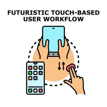 Futuristic touch based user workflow technology concept Stock Illustration