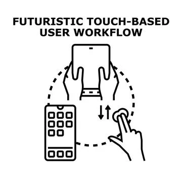 Futuristic touch based user workflow technology concept 库存插图