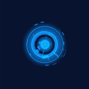 Futuristic touch effect, vector digital round circuit border, virtual electronic Ilustração Stock