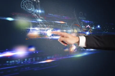 Futuristic touch screen interface Stock Photos