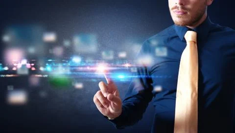Futuristic touch screen interface Stock Photos