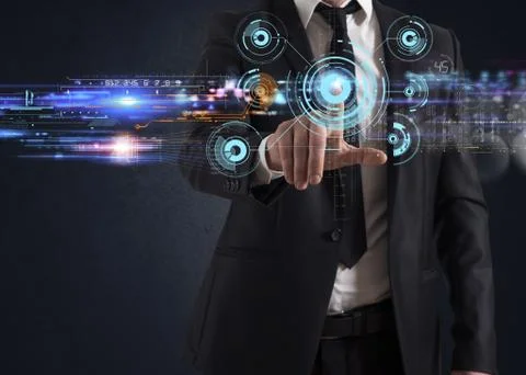 Futuristic touch screen interface Stock Photos
