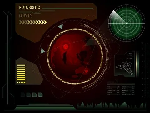 Futuristic touch screen user interface HUD Stock Illustration