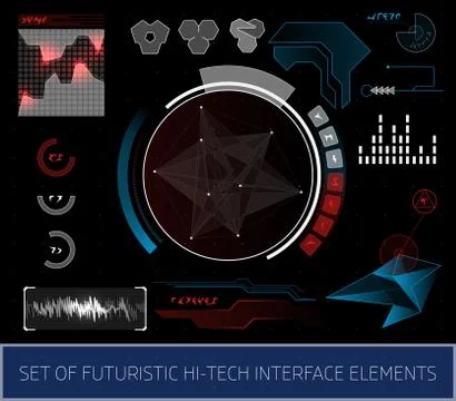 Futuristic touch screen user interface HUD Stock Illustration