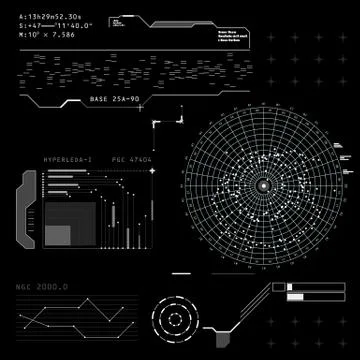 Futuristic touch screen user interface HUD Stock Illustration